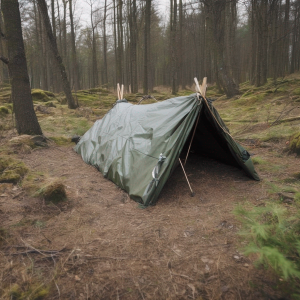 building a survival shelter outdoors